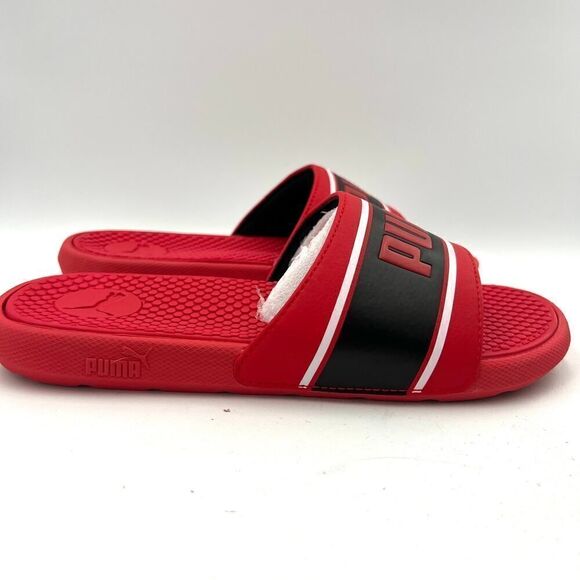 PUMA Unisex Cool Cat Slide Sandal High Risk Red Black White Size 4 - Picture 8 of 11